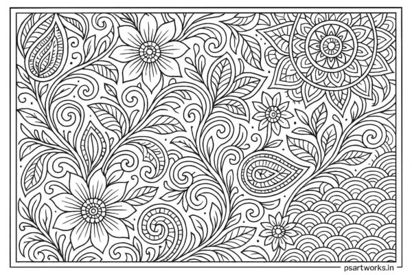 Floral Coloring Pages For Adults