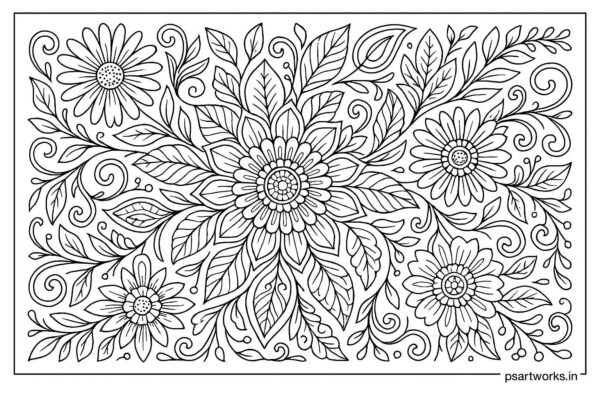 Floral Coloring Pages For Adults