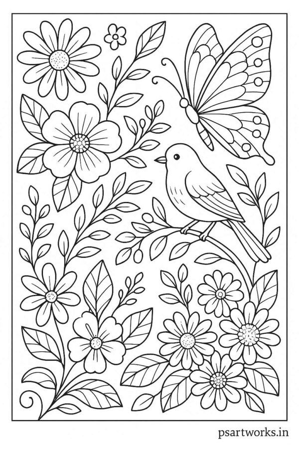 Floral Coloring Pages For Adults