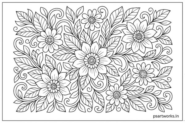 Floral Coloring Pages For Adults