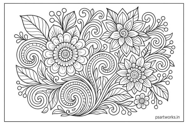 Floral Coloring Pages For Adults