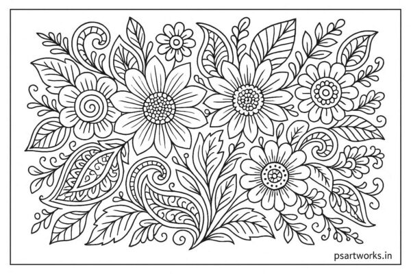 Floral Coloring Pages For Adults