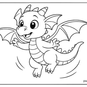 Dragon coloring page for kids