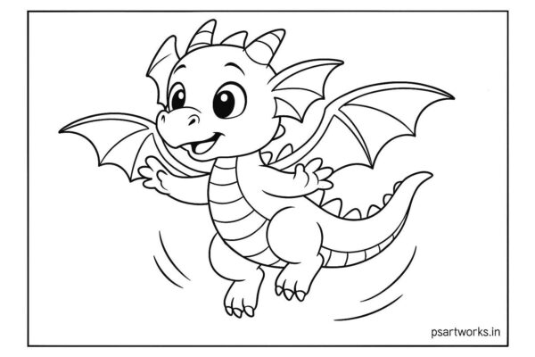 Dragon coloring page for kids