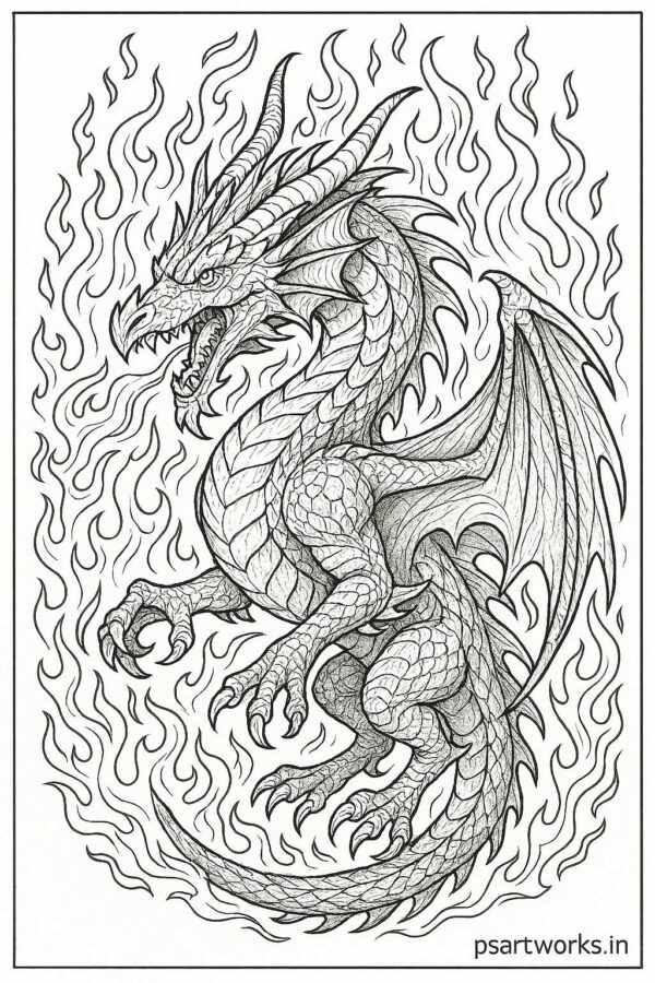 Dragon coloring pages for kids