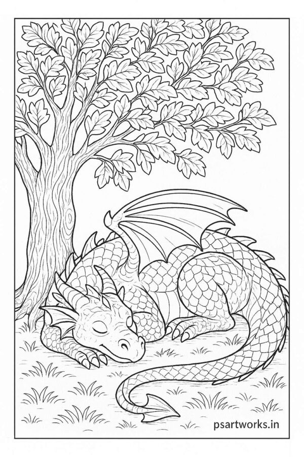 Dragon coloring page for kids