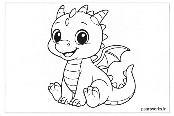 Dragon coloring page for kids