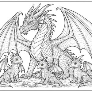 Dragon coloring pages for kids