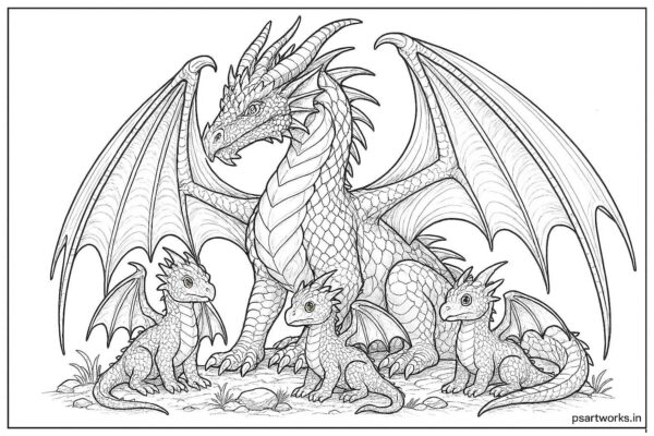 Dragon coloring pages for kids