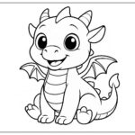 Dragon coloring page for kids