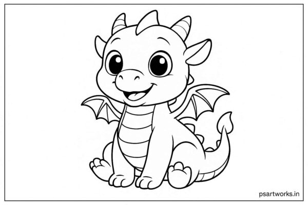 Dragon coloring page for kids