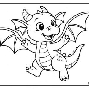 Dragon coloring page for kids