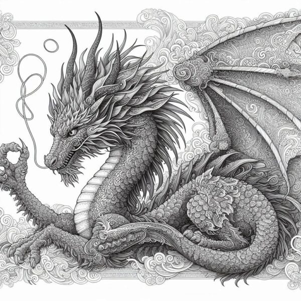 Dragon coloring pages for kids