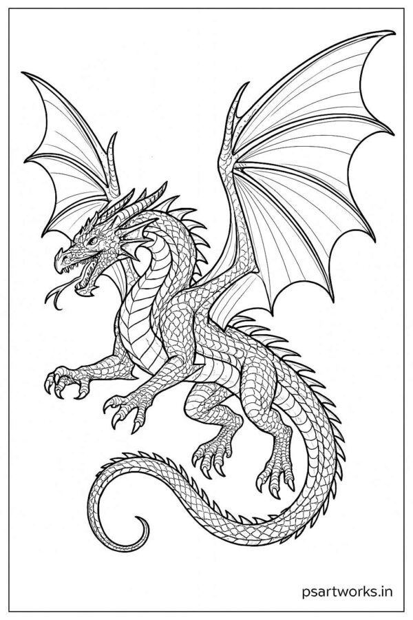 Dragon coloring pages for kids