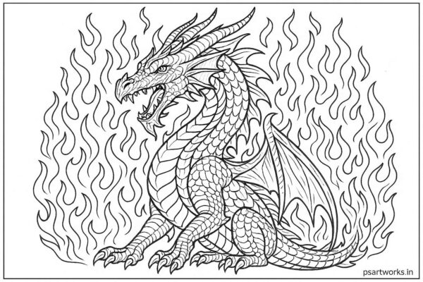 Dragon coloring pages for kids