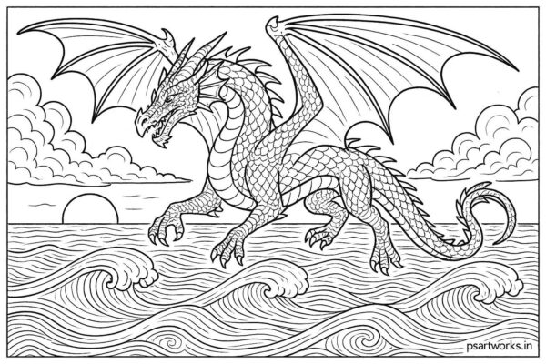 Dragon coloring pages for kids