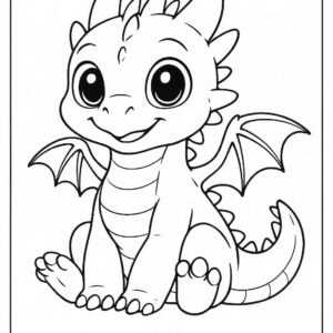 Dragon coloring page for kids