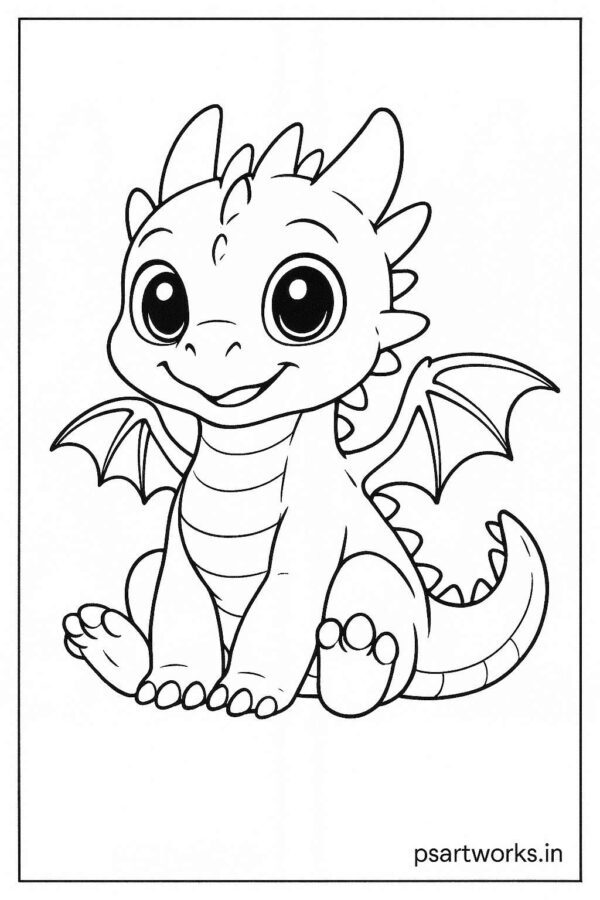Dragon coloring page for kids