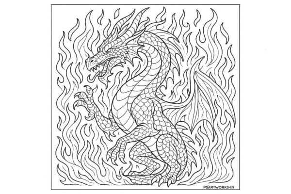 Dragon coloring pages for kids