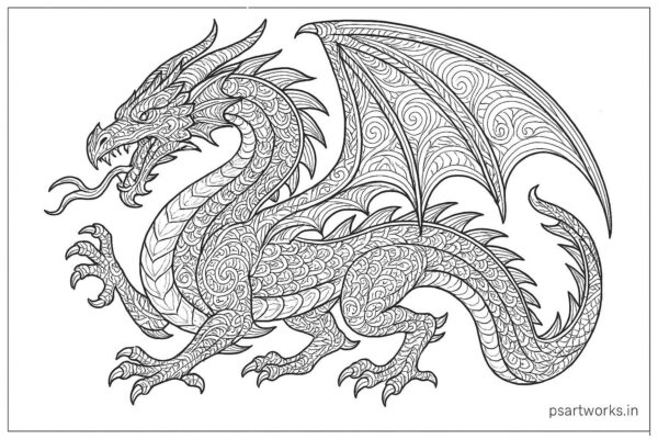 Dragon coloring pages for kids