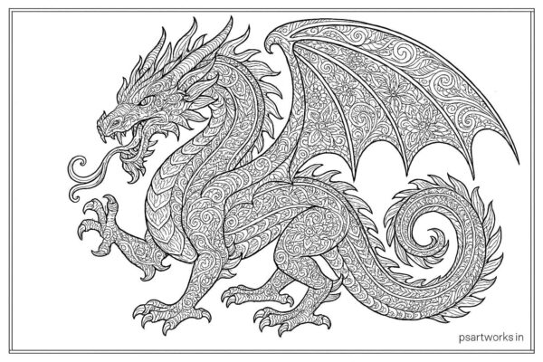 Dragon coloring pages for kids