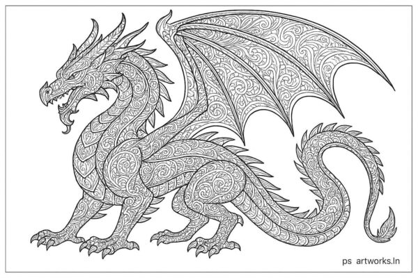 Dragon coloring pages for kids