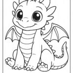 Dragon coloring page for kids