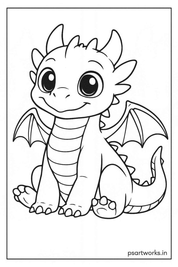 Dragon coloring page for kids