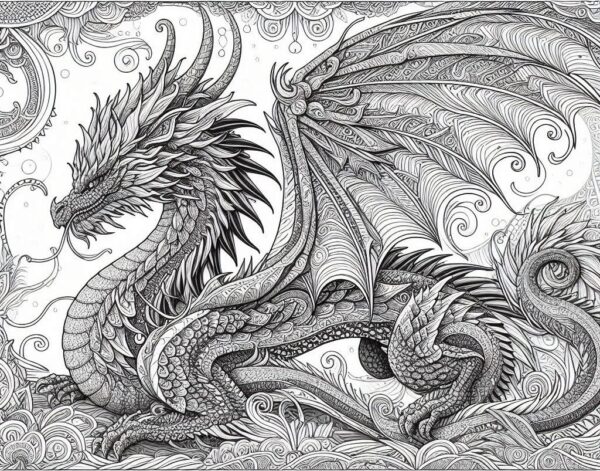 Dragon coloring pages for kids