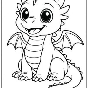 Dragon coloring page for kids