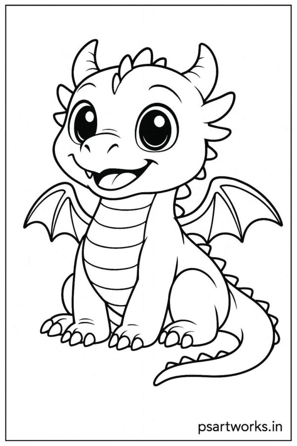 Dragon coloring page for kids