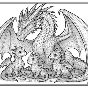 Dragon coloring pages for kids