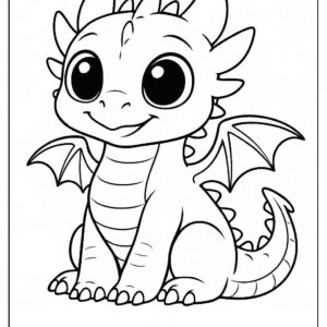 Dragon coloring page for kids