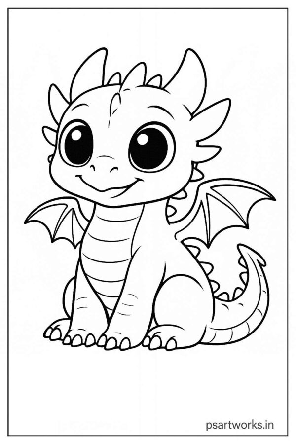 Dragon coloring page for kids