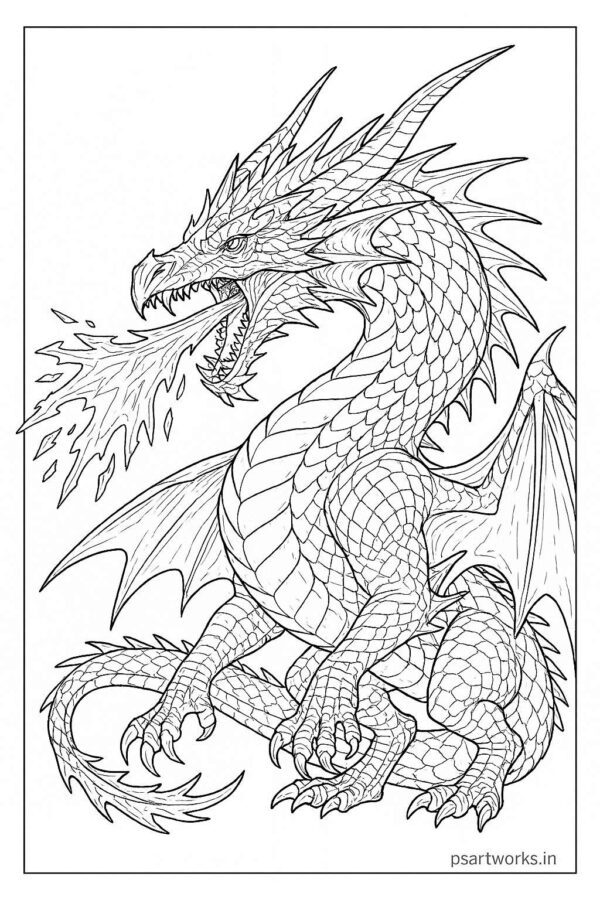 Dragon coloring pages for kids