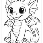 Dragon coloring page for kids