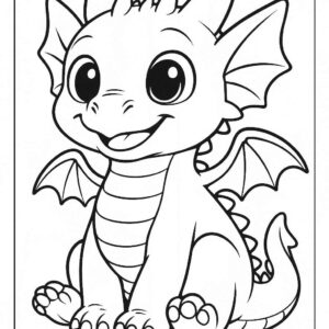 Dragon coloring page for kids