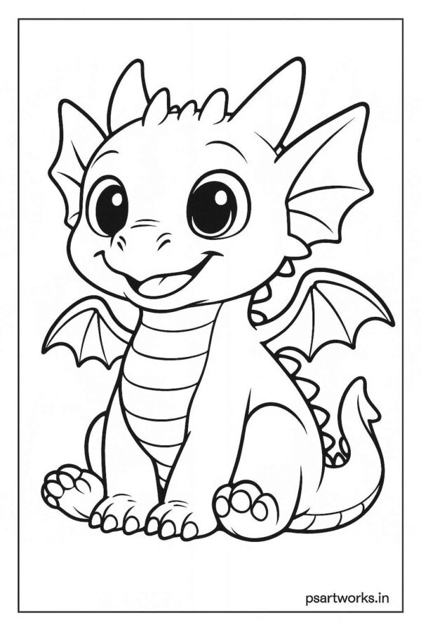 Dragon coloring page for kids