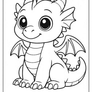 Dragon coloring page for kids