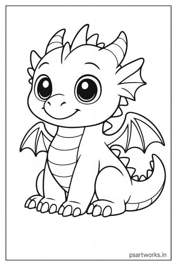 Dragon coloring page for kids