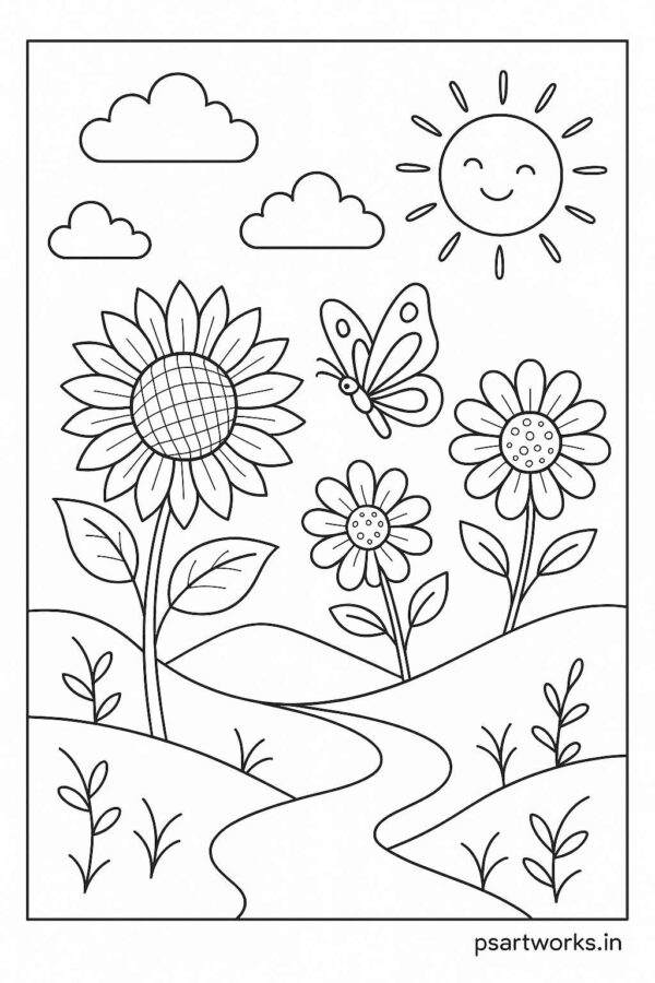 Floral Coloring Pages For Kids