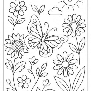 Floral Coloring Pages For Kids