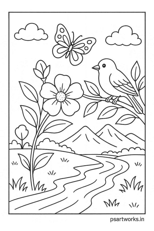 Floral Coloring Pages For Kids