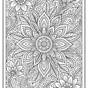 Floral design coloring pages for Adults