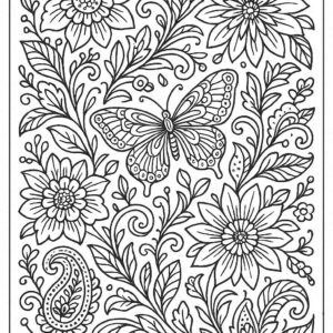 Floral design coloring pages for Adults