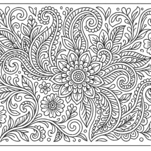 Floral design coloring pages for Adults