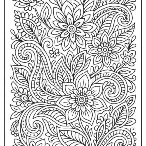 Floral design coloring pages for Adults
