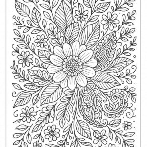 Floral design coloring pages for Adults