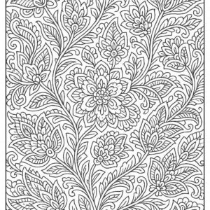 Floral design coloring pages for Adults