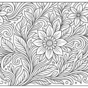 Floral design coloring pages for Adults